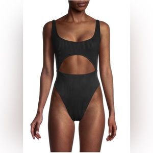 BCBGeneration Black Key Hole One Piece Swimsuit XS